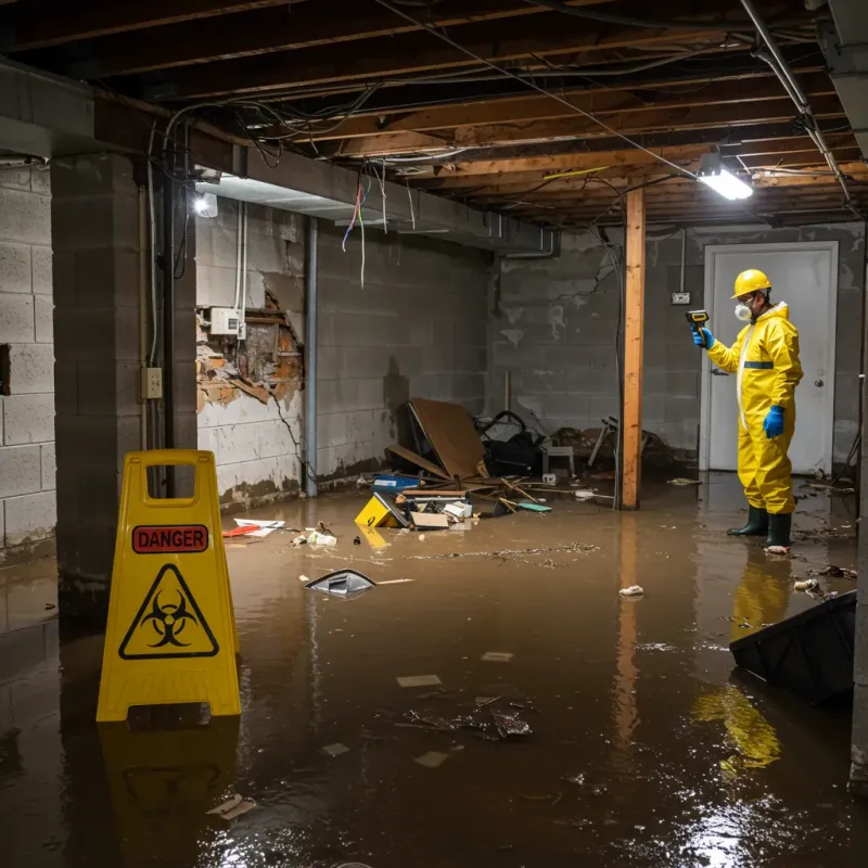 Flooded Basement Electrical Hazard in Catonsville, MD Property