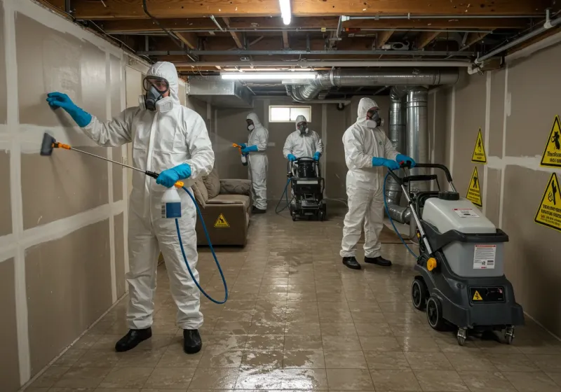 Basement Moisture Removal and Structural Drying process in Catonsville, MD